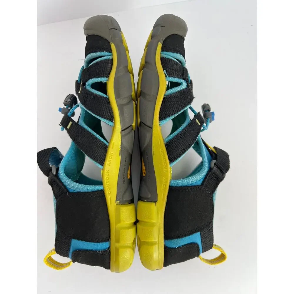 Keen Big Kids Seacamp II CNX Waterproof Water Sandals Black Blue Youth Size 5 6